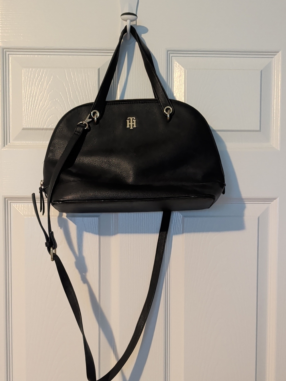 Tommy Hilfiger Black Dome Convertible Shoulder Bag